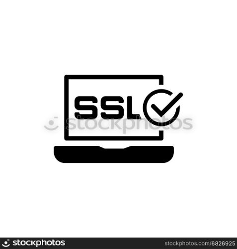 SSL Certified Protection Icon. Flat Design.. SSL Certified Protection Icon. Flat Design Isolated Illustration.