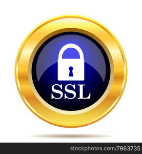 SSL icon. Internet button on white background.