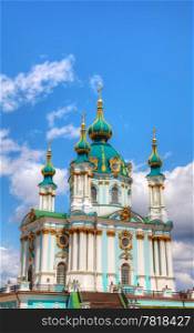 St. Andrew church in Kiev, Ukraine at a sunny day
