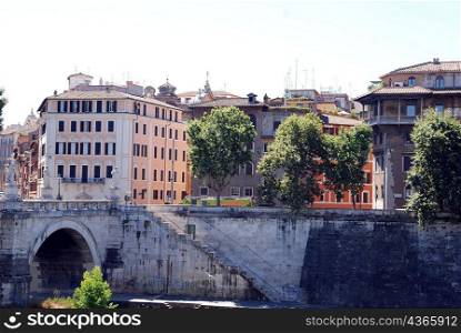 St Angel&acute;s bridge over Tiber River, Rome