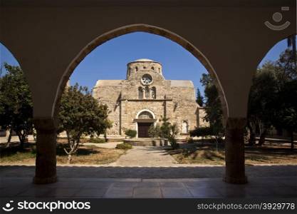 St Barnabas Monastery (Apostolos Varnavas Monastery) in the Turkish Republic of Northern Cyprus. Present buildings date from 1756 (built on the original Byzantine foundations of 477AD) Built by the tomb of the Apostle Barnabas.
