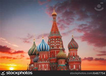 St. Basil&rsquo;s Cathedral - an Orthodox church on Red Square in Moscow, a well-known monument of Russian architecture.