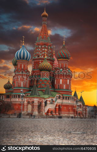 St. Basil&rsquo;s Cathedral - an Orthodox church on Red Square in Moscow, a well-known monument of Russian architecture.. St. Basil&rsquo;s Cathedral