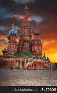 St. Basil&rsquo;s Cathedral - an Orthodox church on Red Square in Moscow, a well-known monument of Russian architecture.. St. Basil&rsquo;s Cathedral