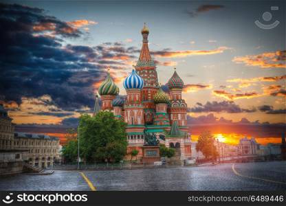 St. Basil&rsquo;s Cathedral - an Orthodox church on Red Square in Moscow, a well-known monument of Russian architecture.. St. Basil&rsquo;s Cathedral