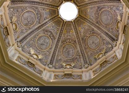 st catherine of italy church valletta. interior of the dome of st catherine of italy church Valletta