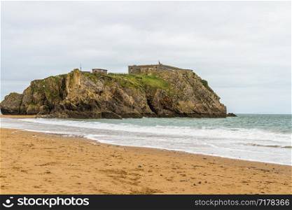 St Catherine&rsquo;s Island a small tidal island linked to Tenby in Pembrokeshire, Wales, from the beach