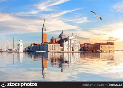 St. George Monastery in the lagoon of Venice, Italy.. St. George Monastery in the lagoon of Venice, Italy