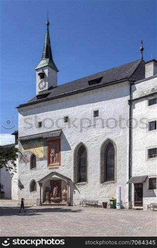 St Georgs Kirche in the grounds of Hohensalzburg Castle above the city of Salzburg in Austria. UNESCO World Heritage Site.