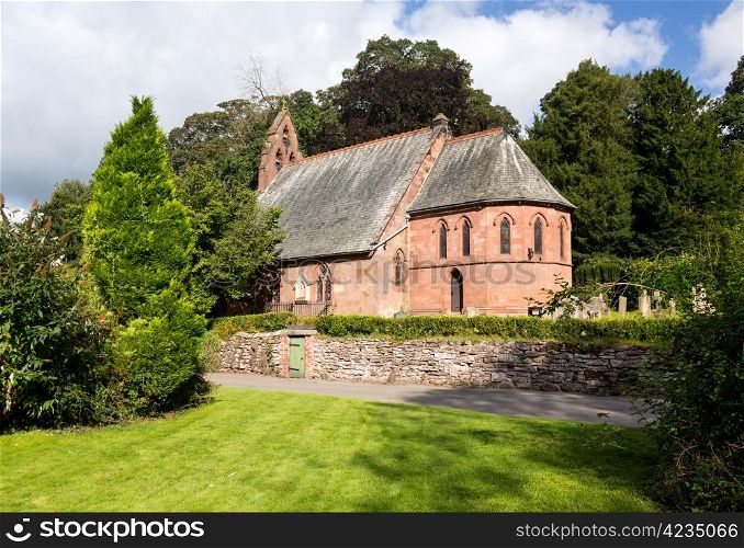 St Hilary Church built in 1860 in Erbistock near River Dee in North Wales