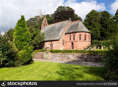 St Hilary Church built in 1860 in Erbistock near River Dee in North Wales