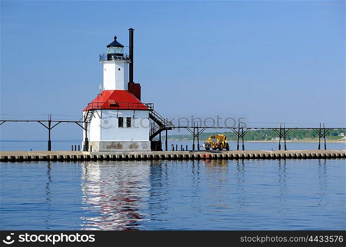 St. Joseph North Pier Inner Light, built in 1907, Lake Michigan, MI, USA