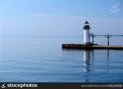 St. Joseph North Pier Outer Light, built in 1906, Lake Michigan, MI, USA