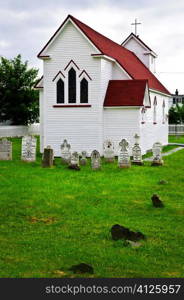St. Luke&acute;s Anglican church and cemetery in Placentia Newfoundland, Canada