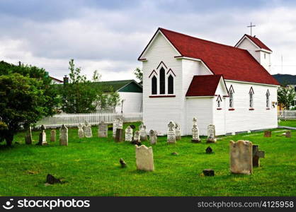 St. Luke&acute;s Anglican church and cemetery in Placentia Newfoundland, Canada