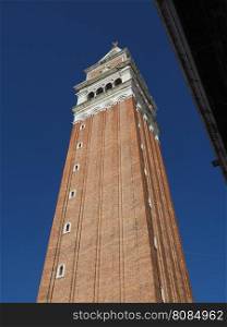 St Mark campanile in Venice. Campanile San Marco (meaning St Mark church steeple) in St Mark square in Venice, Italy