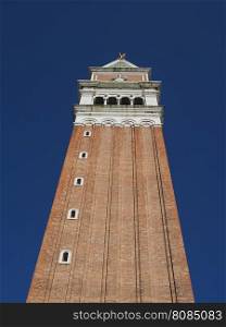 St Mark campanile in Venice. Campanile San Marco (meaning St Mark church steeple) in St Mark square in Venice, Italy