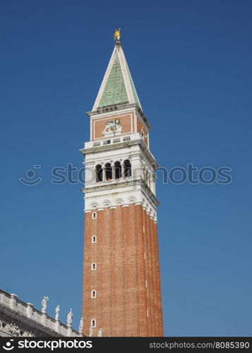 St Mark campanile in Venice. Campanile San Marco (meaning St Mark church steeple) in St Mark square in Venice, Italy