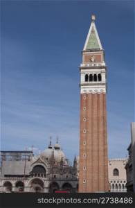 St Mark&rsquo;s Campanile over blue sky in Venice, Italy