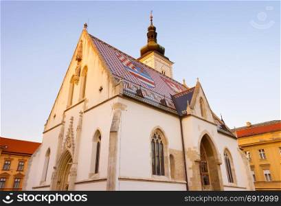 St. Mark&rsquo;s Church at sunset in Zagreb, Croatia