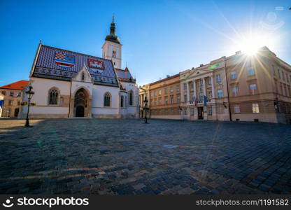 St.Mark&rsquo;s Church in Zagreb, Croatia, Europe - Famous tourist destination.