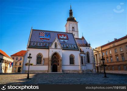 St.Mark&rsquo;s Church in Zagreb, Croatia, Europe - Famous tourist destination.