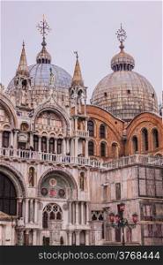 St. Marks Cathedral and square in Venice, Italy. Night. Church