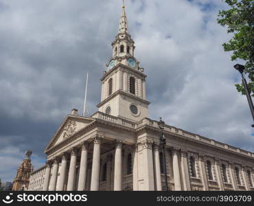 St Martin church in London. Church of Saint Martin in the Fields in Trafalgar Square in London, UK