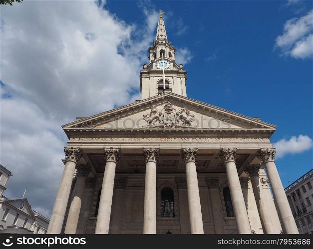 St Martin church in London. Church of Saint Martin in the Fields in Trafalgar Square in London, UK