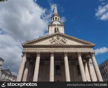 St Martin church in London. Church of Saint Martin in the Fields in Trafalgar Square in London, UK