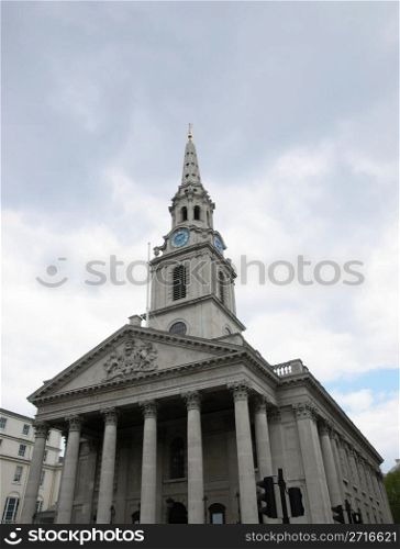 St Martin church, London. Church of Saint Martin in the Fields, Trafalgar Square, London, UK - high dynamic range HDR