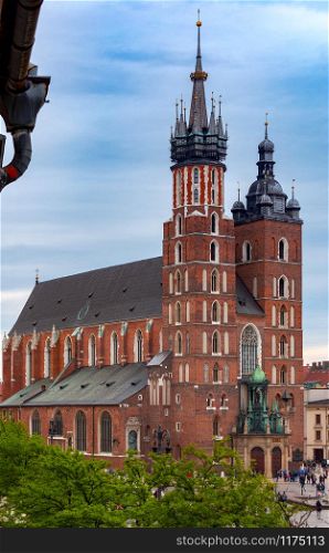St. Mary&rsquo;s Church on the market square. Krakow. Poland.. Krakow. Church of St. Mary.