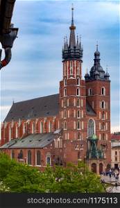 St. Mary&rsquo;s Church on the market square. Krakow. Poland.. Krakow. Church of St. Mary.