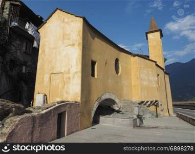 St Orso chapel in the Village of Donnas. Chapel of St Orso in the medieval Village of Donnas