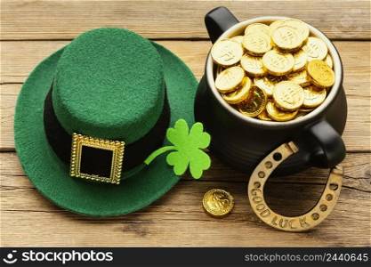 st patrick items wooden table