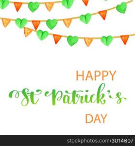 St. Patrick&rsquo;s Day greeting. Vector illustration.Happy St. Patrick&rsquo;s Day Vector.. St. Patrick&rsquo;s Day greeting card, poster, banner. Vector illustration. Hand lettering text Happy St Patrick s Day.
