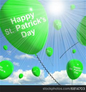 St Patrick's Day Balloons Showing Irish Party Celebration 3d Rendering