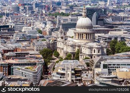 St paul cathedral London UK. Aerial View