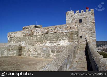 St Peter&rsquo;s castle with tower in Bodrum, Turkey