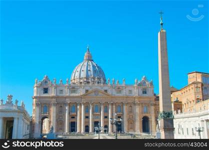 St. Peter's Basilica in the sunny day. Vatican. Rome&#xA;