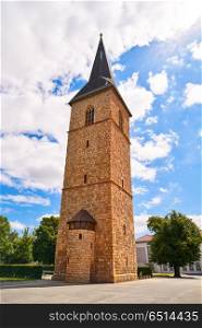 St Petri Kirche tower Nordhausen Harz Germany. St Petri Kirche church tower in Nordhausen at Harz Thuringia of Germany