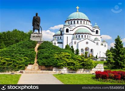 St. Sava Cathedral and Karadjordje (Serbian political leader) statue, Belgrade