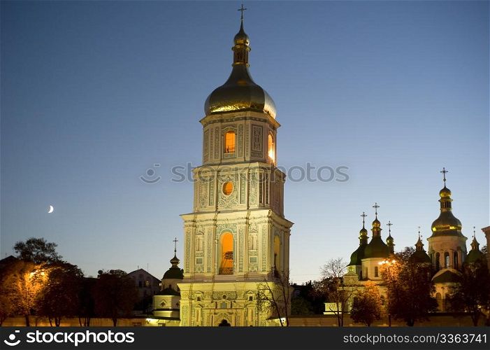 St. Sofia Cathedral at night. Kiev, Ukraine