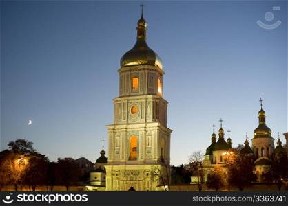 St. Sofia Cathedral at night. Kiev, Ukraine