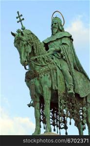 St Stephen Statue, Budapest, Hungary.