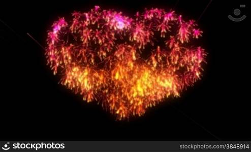 St. Valentine&acute;s Day Fireworks heart shape