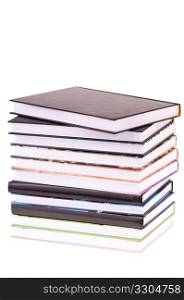 stack books isolated on white background