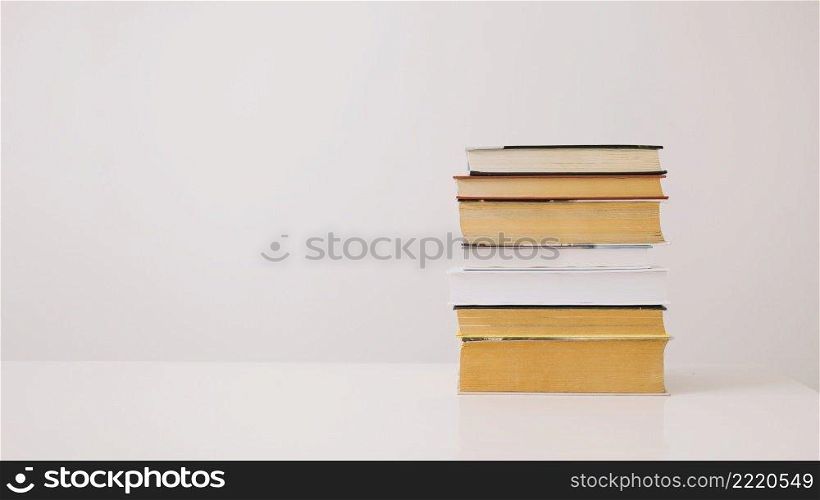 stack books white