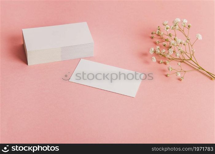 stack business cards flower. High resolution photo. stack business cards flower. High quality photo