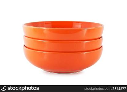 stack ceramic bowl isolated on white background